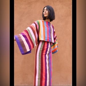 4KINSHIP Oaxacan Rainbow Skirt Technicolor NWOT